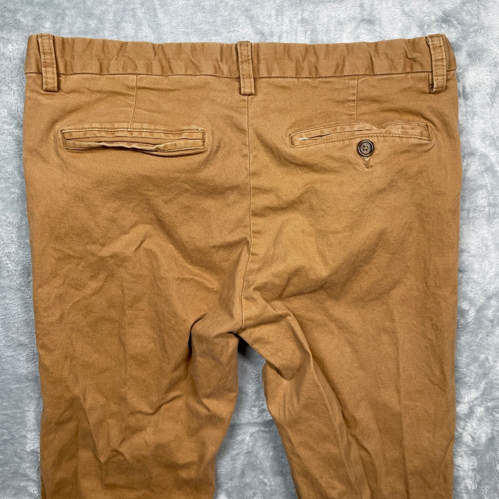 U-510 Chino Pants Mens 32x26 Brown Slim Fit Cotton Stretch Tapered Leg - Picture 12 of 13